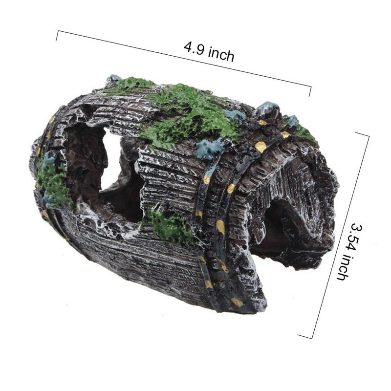 Superdream Fish Tank Aquarium Cave Resin Broken Barrel Ornament Landscape Decor - Image 3